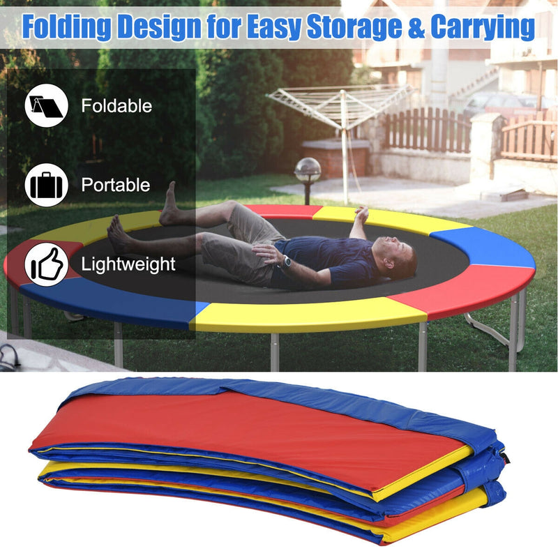 10Ft Waterproof Safety Trampoline  Bounce Frame Spring Cover Outdoor/Indoor-Multicolor