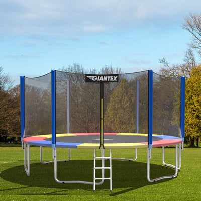 10Ft Waterproof Safety Trampoline  Bounce Frame Spring Cover Outdoor/Indoor-Multicolor