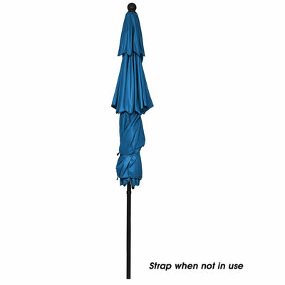 10ft 3 Tier Outdoor Patio Umbrella with Double Vented-Blue