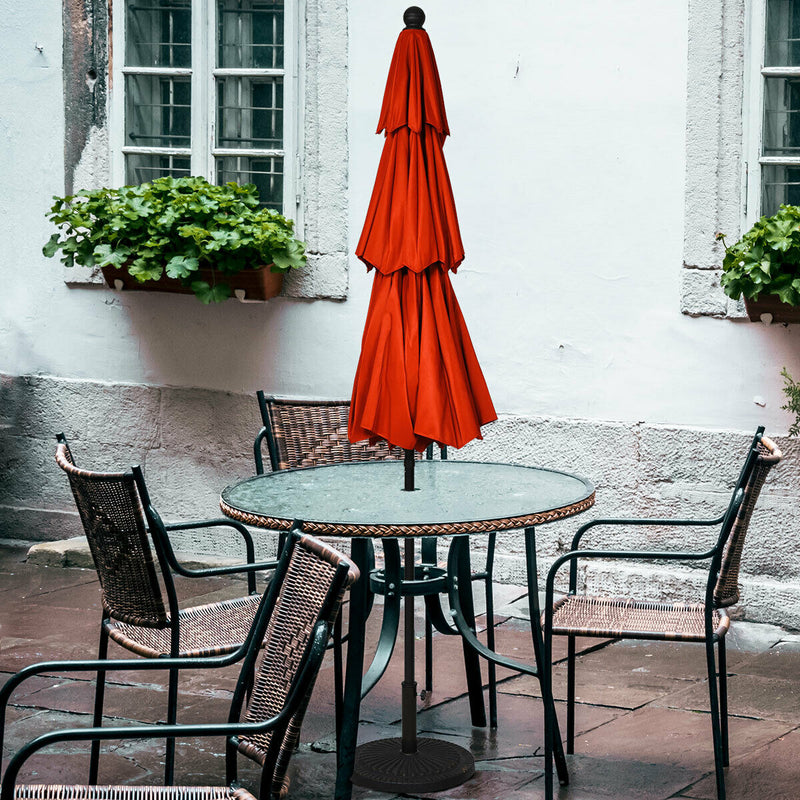 10ft 3 Tier Outdoor Patio Umbrella with Double Vented-Orange