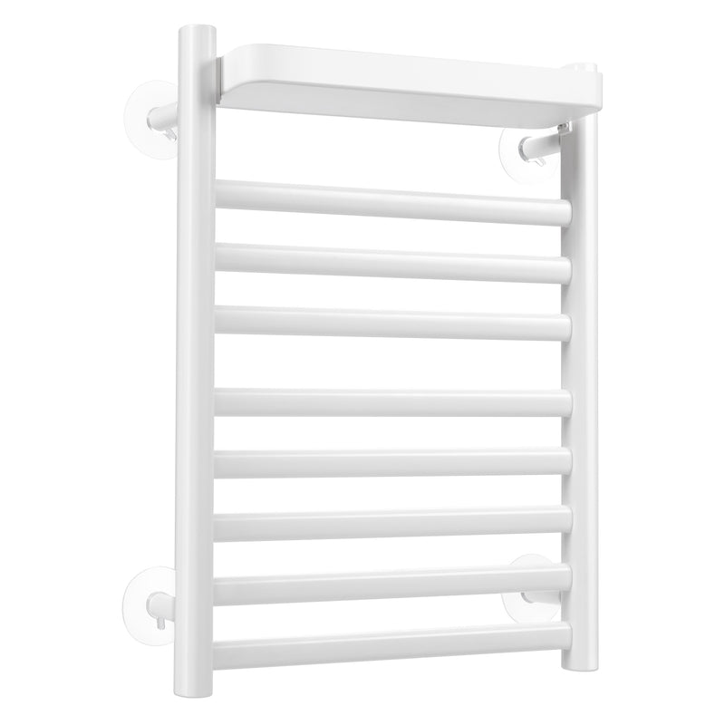 110W Electric Heated Towel Rack with Top Tray for Bathroom and Kitchen