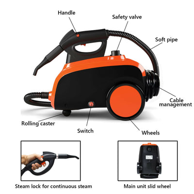 Heavy Duty Household Multipurpose Steam Cleaner with 18 Accessories