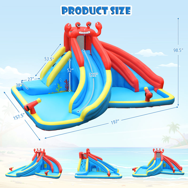 Inflatable Water Slide Crab Dual Slide Bounce House without Blower