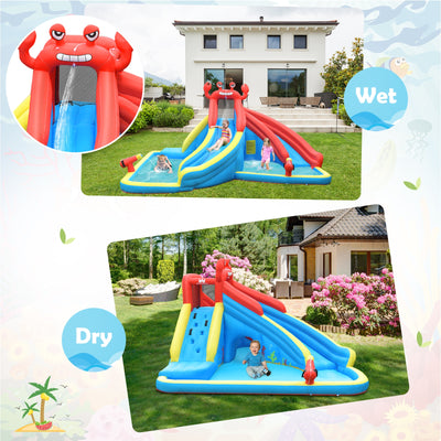 Inflatable Water Slide Crab Dual Slide Bounce House without Blower