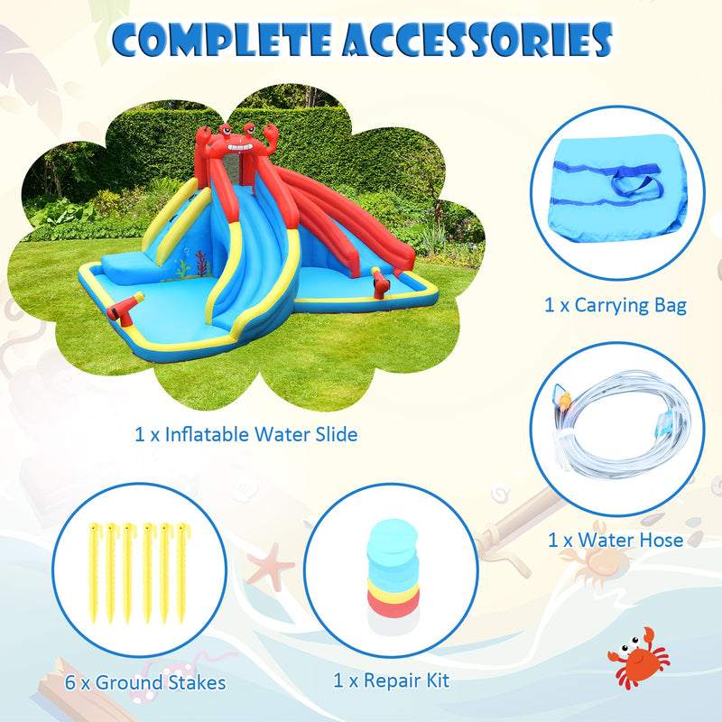 Inflatable Water Slide Crab Dual Slide Bounce House without Blower