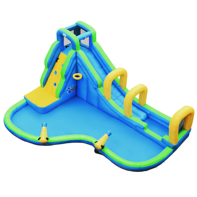 Inflatable Water Slide Kids Bounce House with Water Cannons and Hose Without Blower