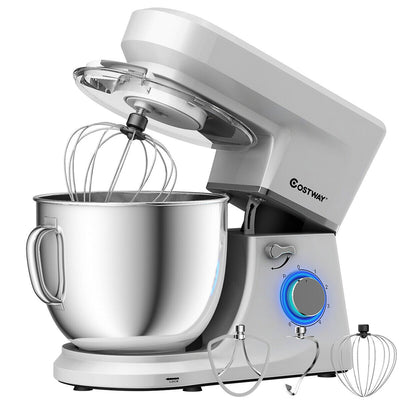 7.5 Qt Tilt-Head Stand Mixer with Dough Hook-Silver