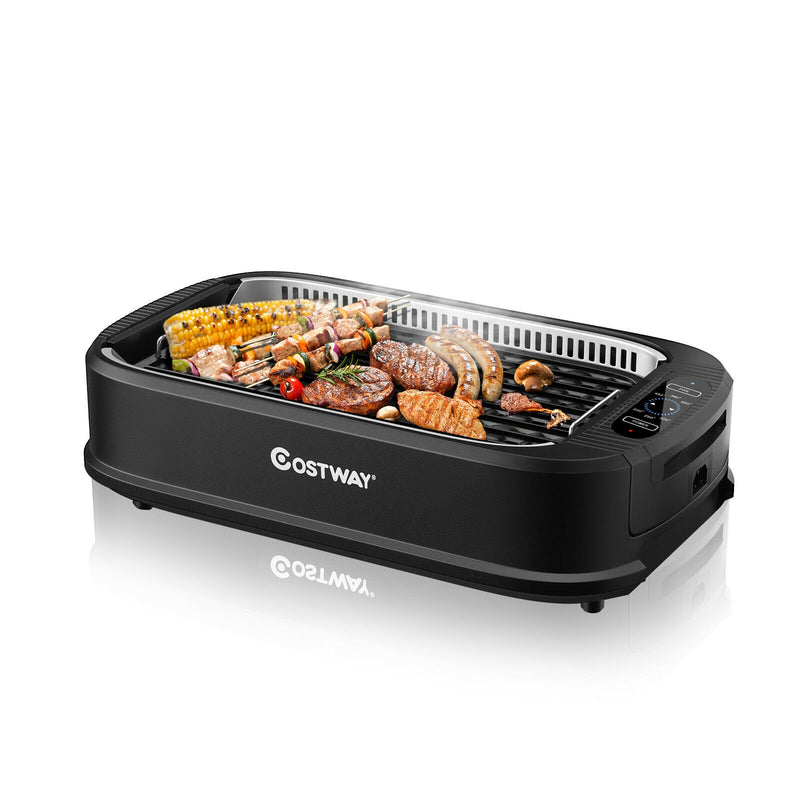 Smokeless Electric Portable BBQ Grill with Turbo Smoke Extractor