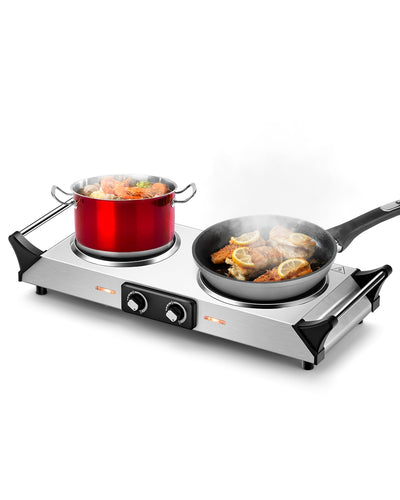 Ceramic Infrared Countertop Stove with Temperature Control and Insulated Cool Handles