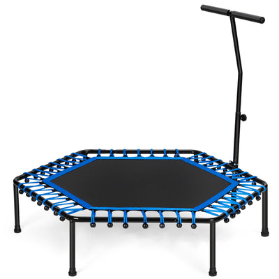 51" Mini Fitness Trampoline with Adjustable Bar