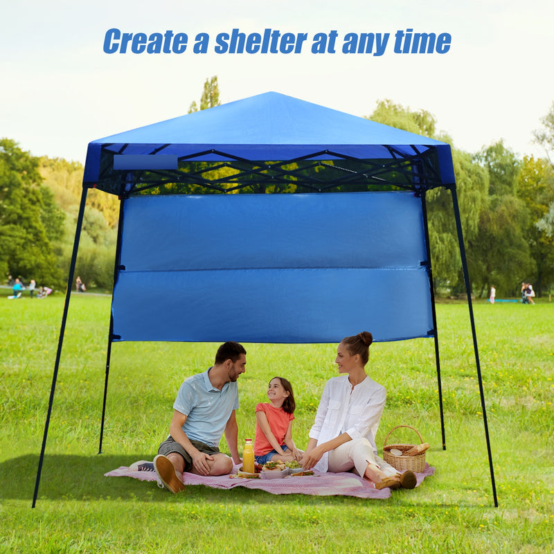 7 x 7 Feet Sland Adjustable Portable Canopy Tent with Backpack-Blue