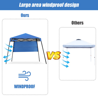 7 x 7 Feet Sland Adjustable Portable Canopy Tent with Backpack-Blue