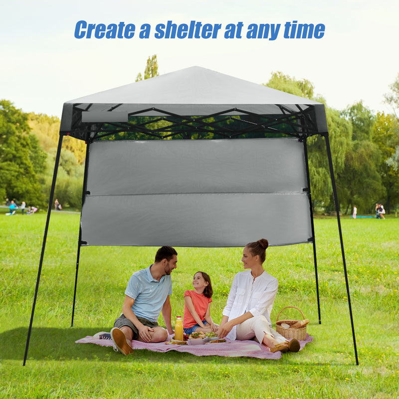 7 x 7 Feet Sland Adjustable Portable Canopy Tent with Backpack-Gray