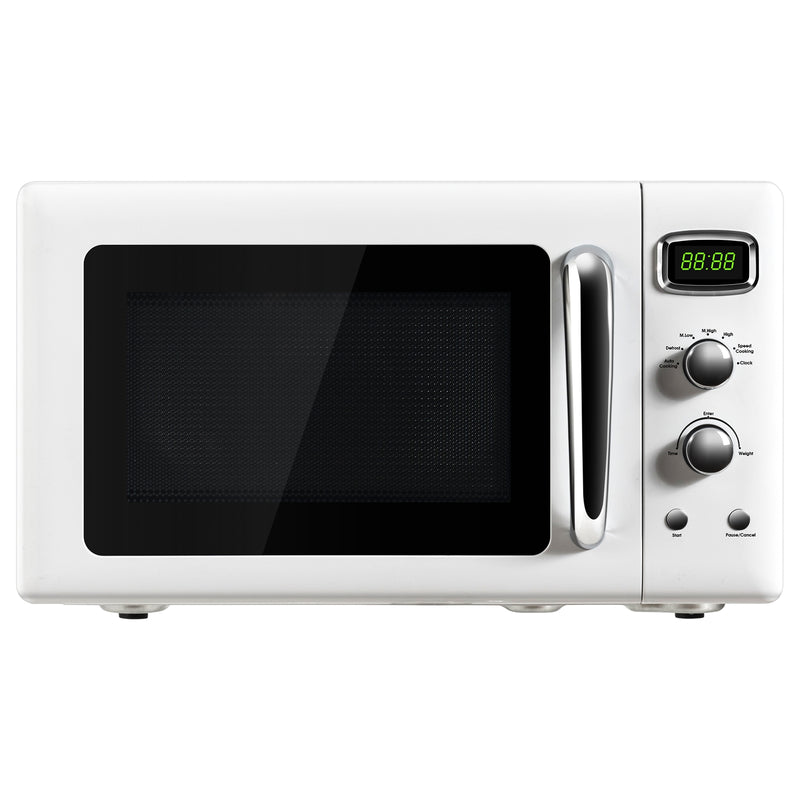 0.9 Cu.ft Retro Countertop Compact Microwave Oven-White