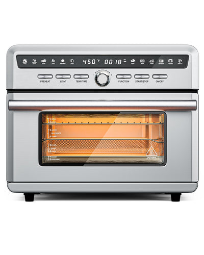 26.4 Qt 1800W 10-in-1 Air Fryer Toaster Oven with Recipe