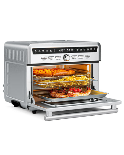 26.4 Qt 1800W 10-in-1 Air Fryer Toaster Oven with Recipe