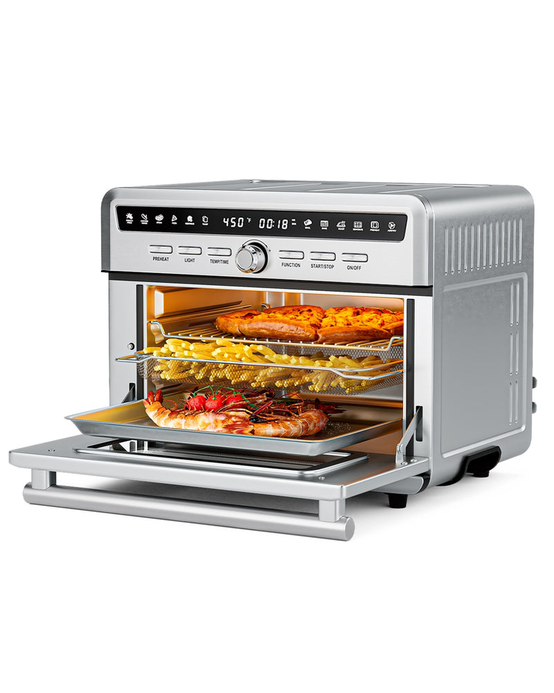 26.4 Qt 1800W 10-in-1 Air Fryer Toaster Oven with Recipe