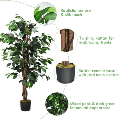 4 Feet Outdoor Trunks Artificial Ficus Silk Tree