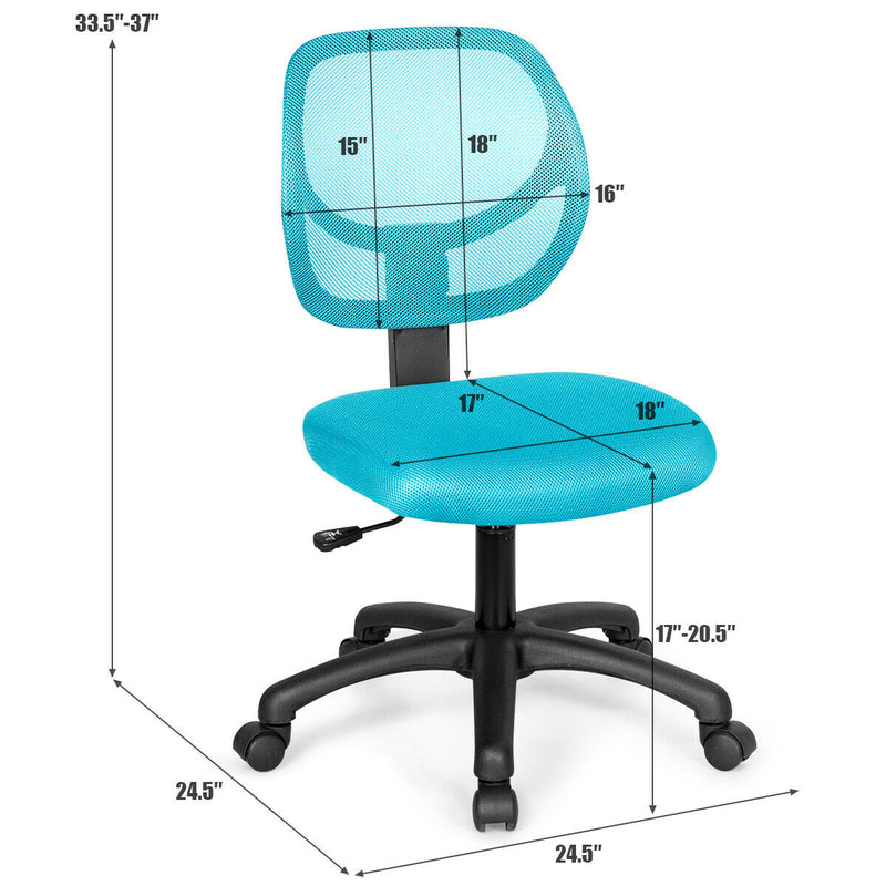 Low-back Computer Task Office Desk Chair with Swivel Casters-Green