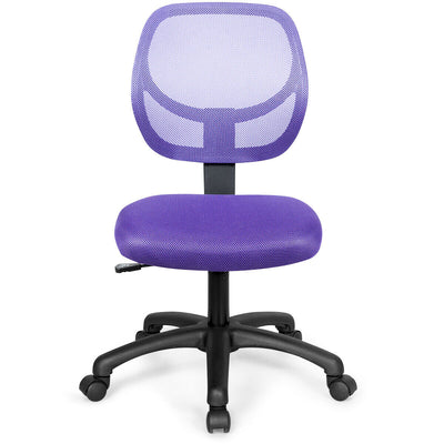 Low-back Computer Task Office Desk Chair with Swivel Casters-Purple