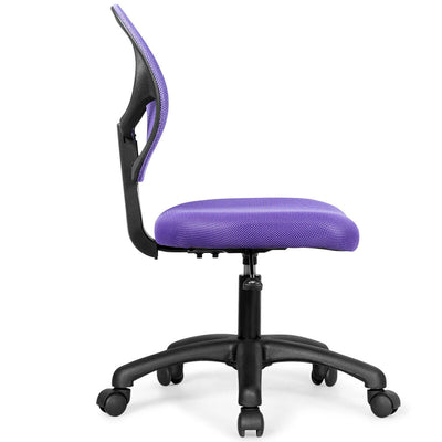 Low-back Computer Task Office Desk Chair with Swivel Casters-Purple