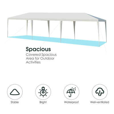 10 x 30 Feet Gazebo Canopy Tent with Connection Stakes and Wind Ropes