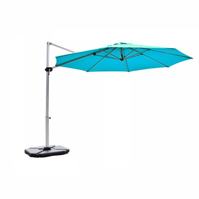 11 Feet Patio Offset Cantilever Umbrella 360° Rotation Aluminum Tilt-Blue