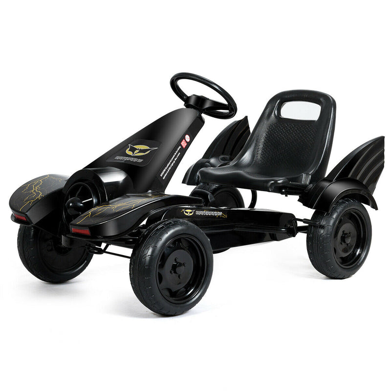 Kids Ride on 4 Wheel Pedal Powered Go Kart-Black