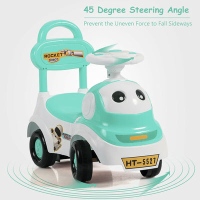 3-in-1 Baby Walker Sliding Pushing Car with Sound Function-Green