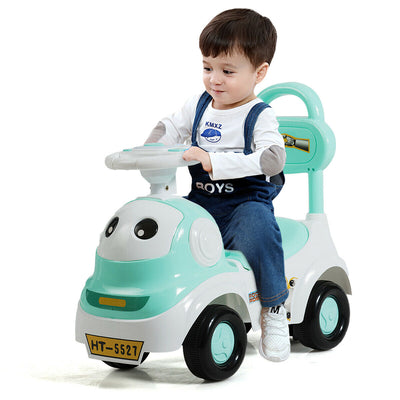 3-in-1 Baby Walker Sliding Pushing Car with Sound Function-Green