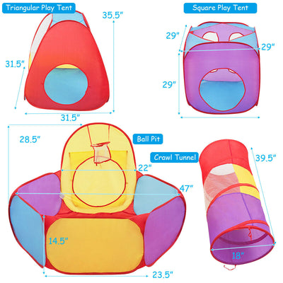 7 Pieces Kids Ball Pit Pop Up Play Tents