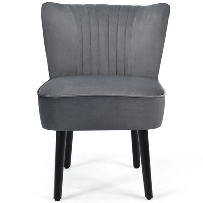 Set of 2 Armless Upholstered Leisure Accent Chair-Gray