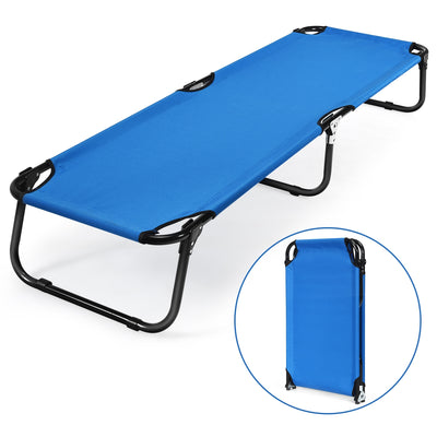 Outdoor Folding Camping Bed for Sleeping Hiking Travel-Blue