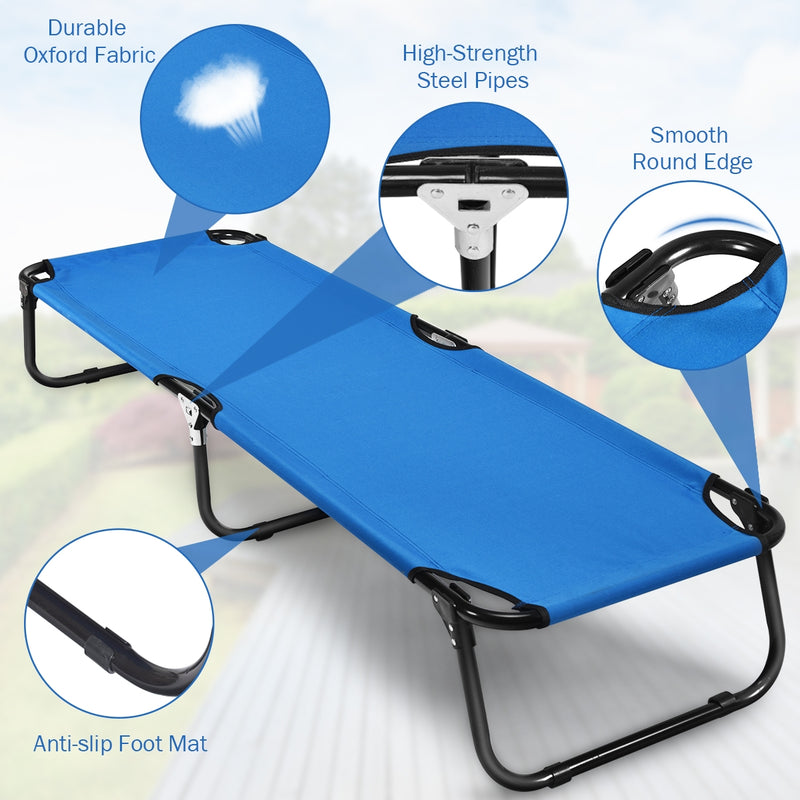 Outdoor Folding Camping Bed for Sleeping Hiking Travel-Blue