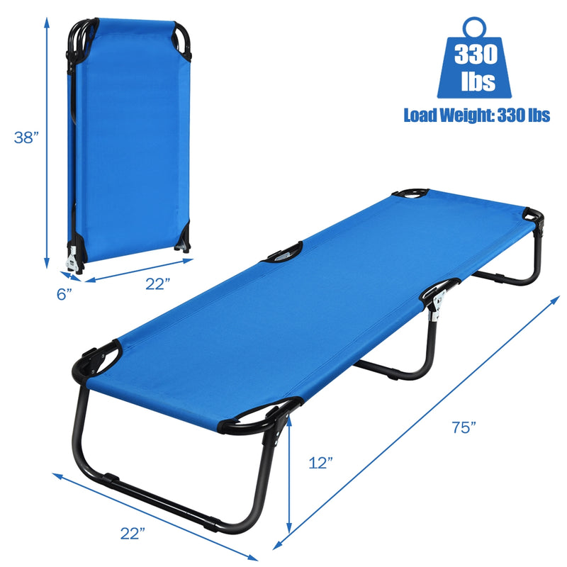 Outdoor Folding Camping Bed for Sleeping Hiking Travel-Blue