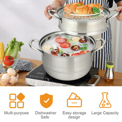 3 Tier Stainless Steel Cookware Pot Saucepot Steamer