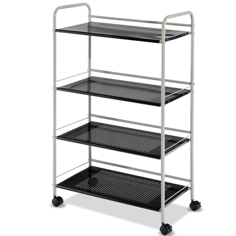 4 Tiers Rolling Storage Cart Utility Trolley-23.5 Inch