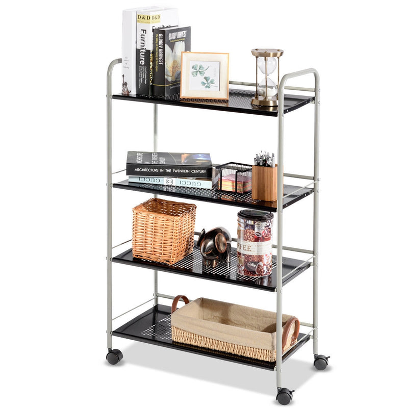 4 Tiers Rolling Storage Cart Utility Trolley-23.5 Inch