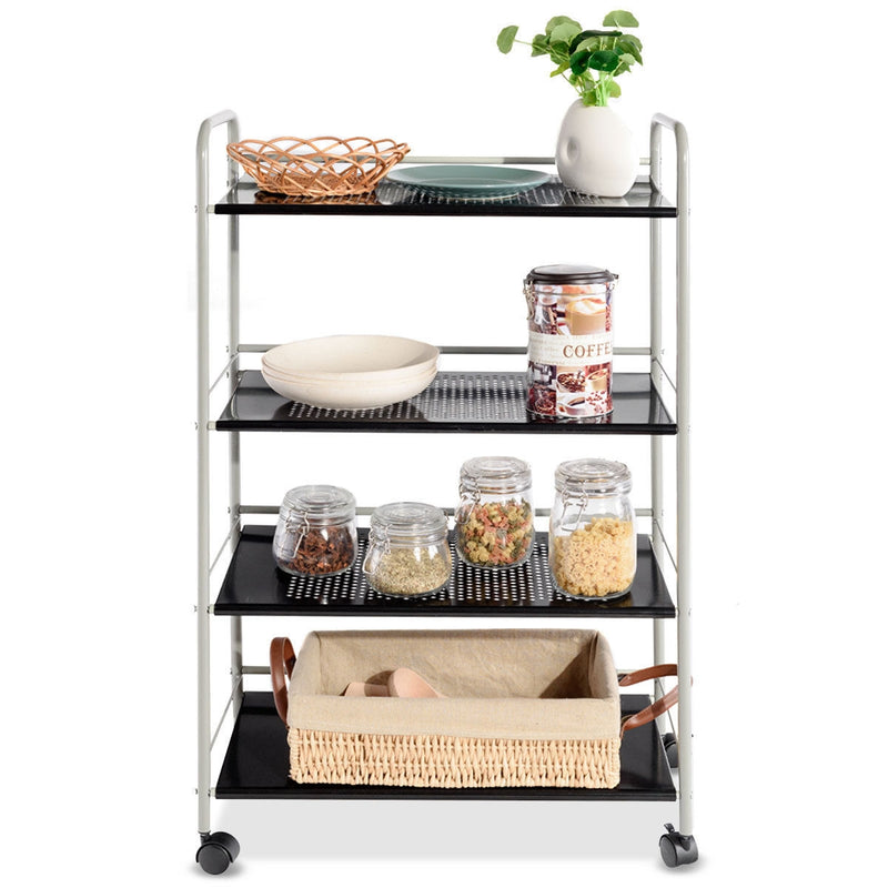 4 Tiers Rolling Storage Cart Utility Trolley-23.5 Inch