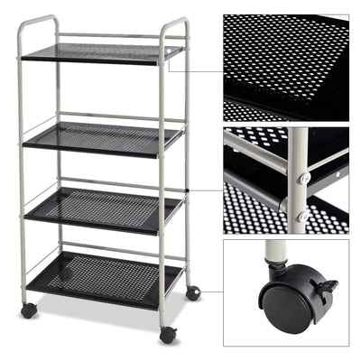 4 Tiers Rolling Cart Storage Display Rack-19.5 Inch