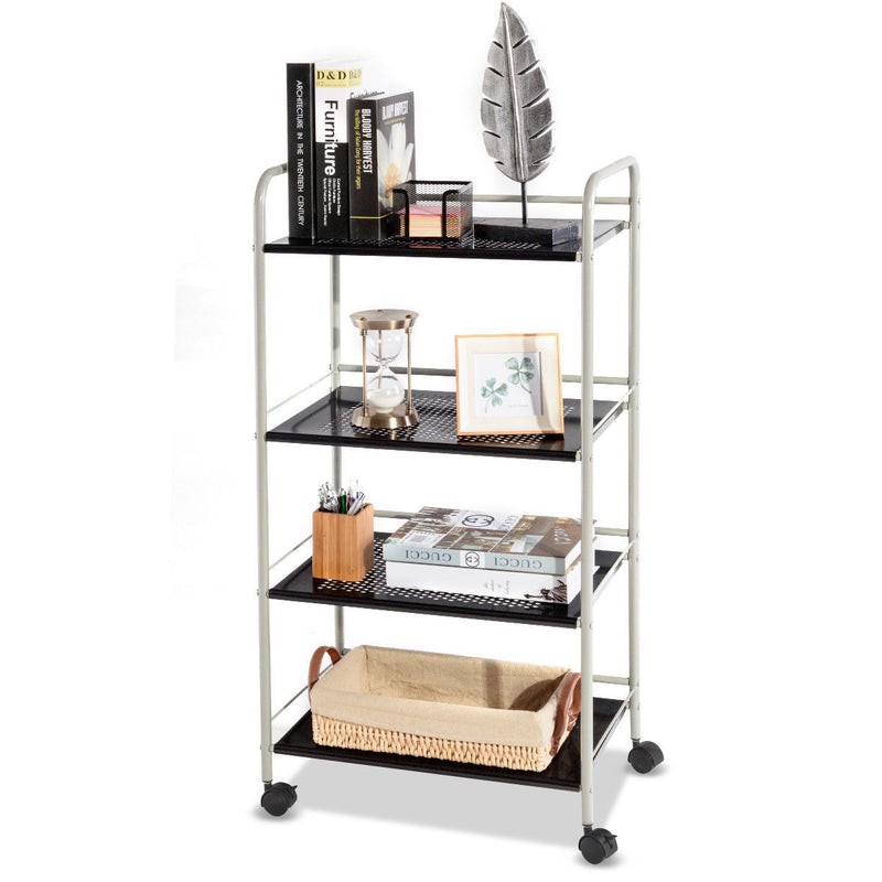 4 Tiers Rolling Cart Storage Display Rack-19.5 Inch