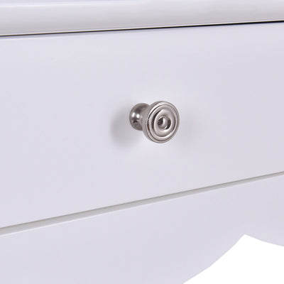 Side Sofa Table with Storage 3-Drawers-White