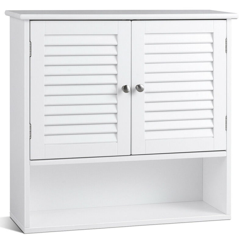 Double Doors Shelves Bathroom Wall Storage Cabinet