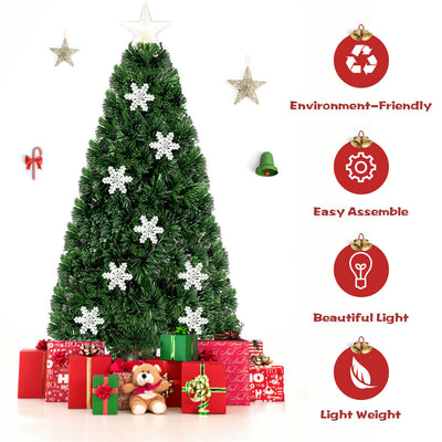 4 / 5 / 6 Feet LED Optic Artificial Christmas Tree with Snowflakes