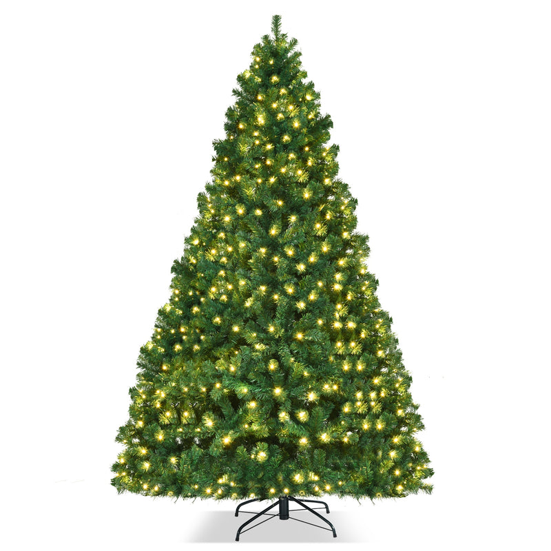 8 Feet PVC Artificial Christmas Tree with LED Lights-8 ft