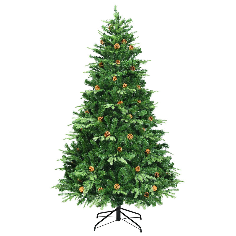 Artificial Christmas Tree with LED Lights and Pine Cones-7&