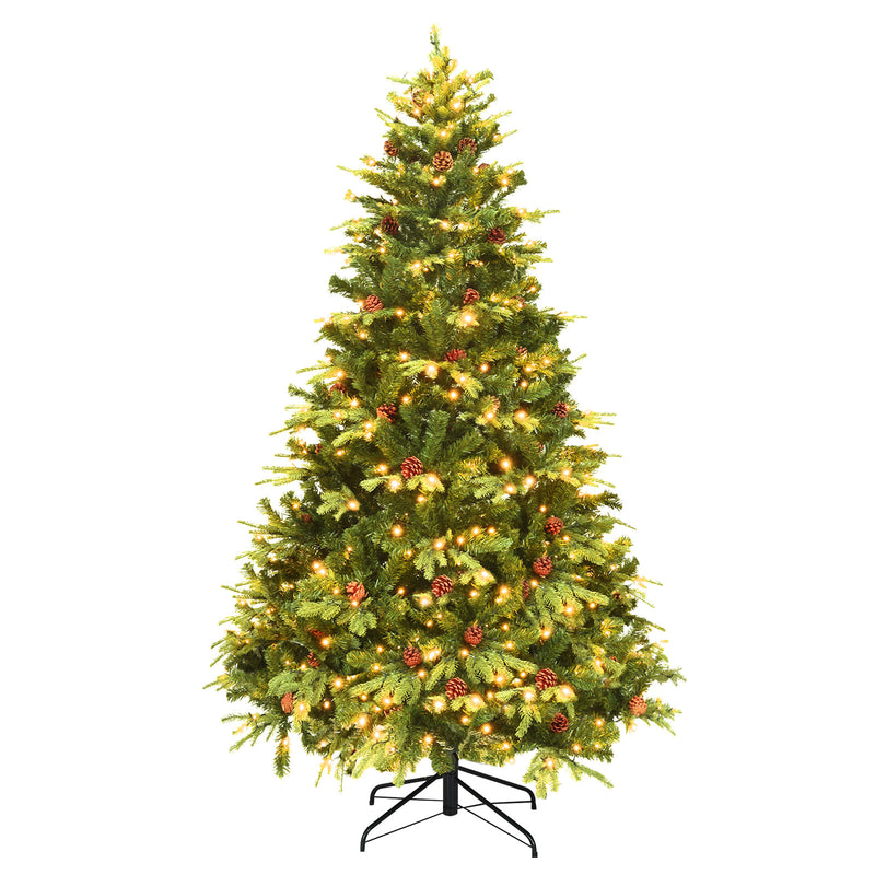 Artificial Christmas Tree with LED Lights and Pine Cones-7&