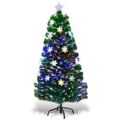 4 / 5 / 6 Feet LED Optic Artificial Christmas Tree with Snowflakes