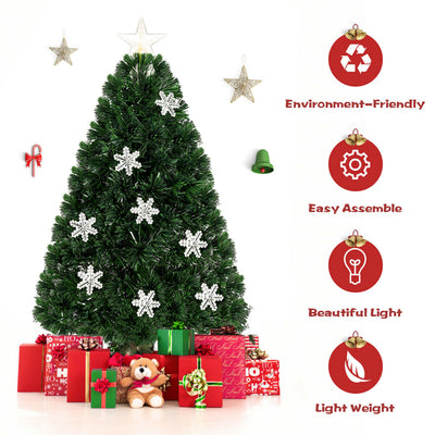 4 / 5 / 6 Feet LED Optic Artificial Christmas Tree with Snowflakes