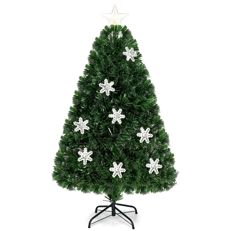 4 / 5 / 6 Feet LED Optic Artificial Christmas Tree with Snowflakes